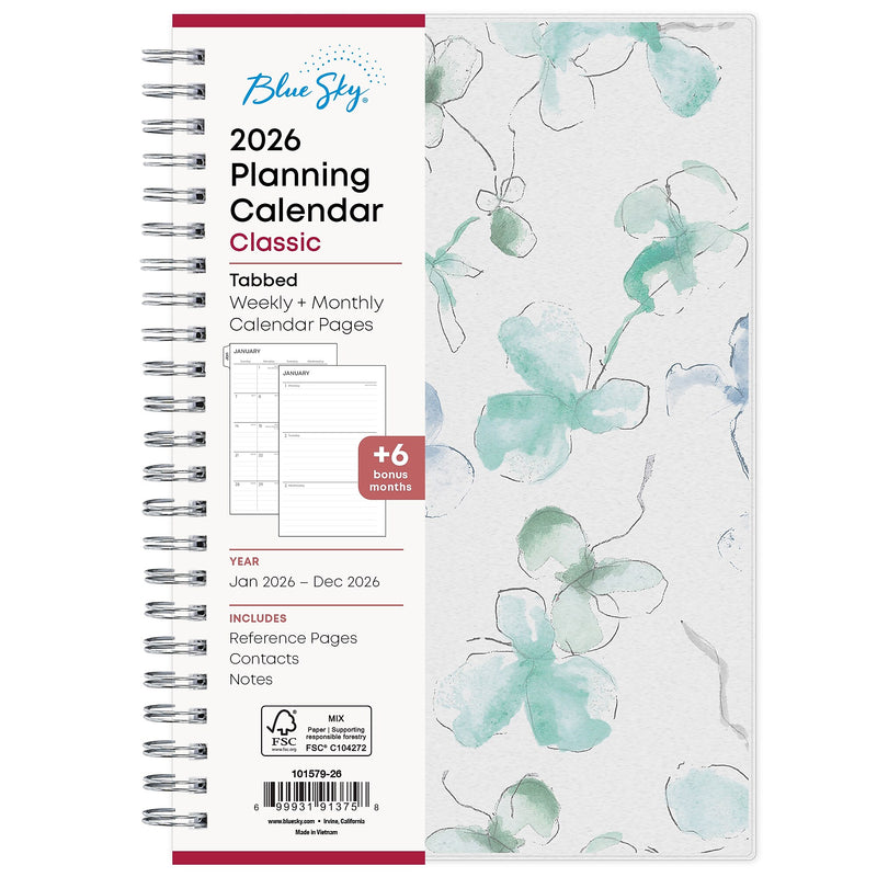 2026 Blue Sky Lindley 5" x 8" Calendar Year Weekly & Monthly Planner, Plastic Cover, Multicolored (101579-26)