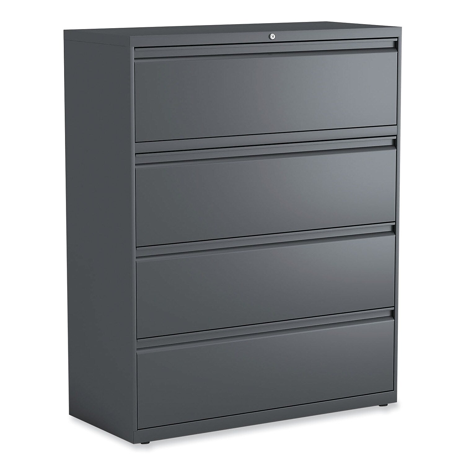 Alera 4-Drawer Lateral File Cabinet, Letter/Legal Size, Lockable, 52.5"H x 42"W x 18.63"D, Charcoal (ALEHLF4254CC)
