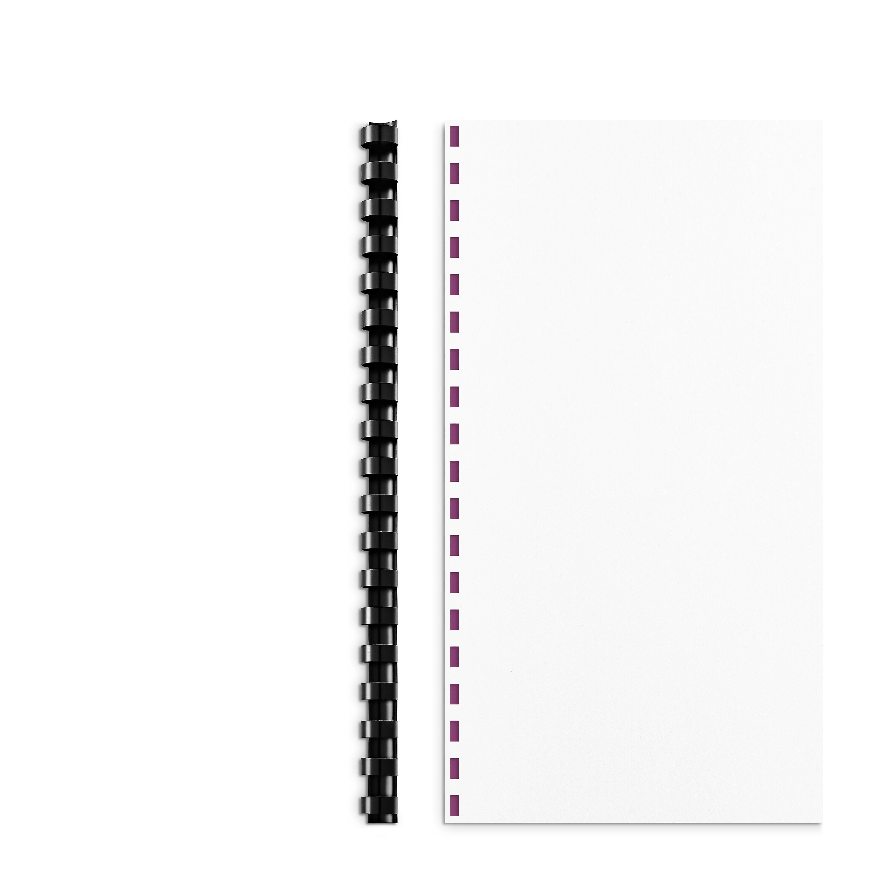 Staples® 1/2" Plastic Binding Spine Comb, 90 Sheet Capacity, Black, 25/Pack (17459/ST17459)