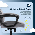 Serta Comfort Classic Ergonomic Velvet Fabric Swivel Executive Chair, Gray (CCHR10005A)