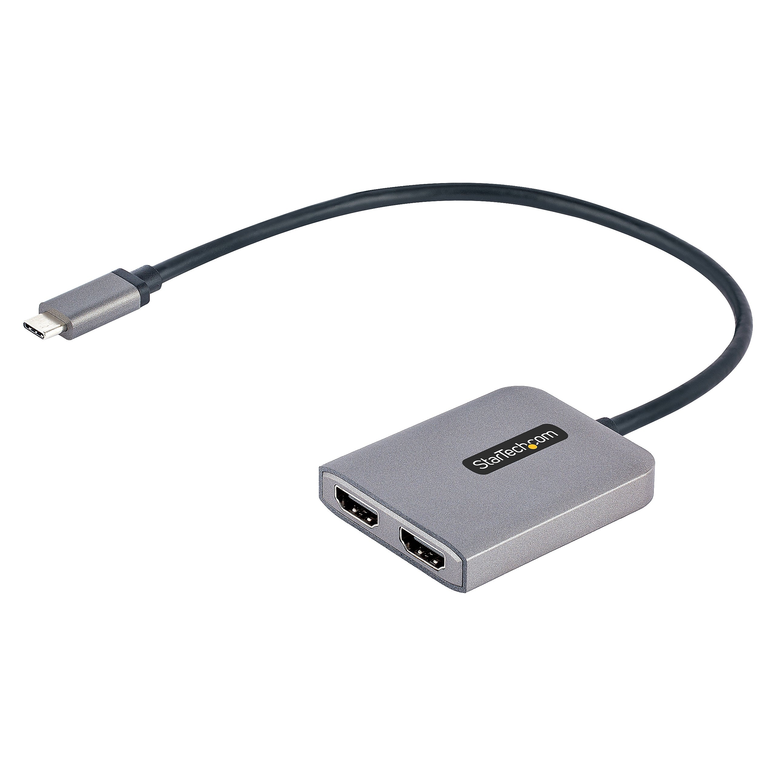 StarTech USB-C to Dual HDMI Video Adapter, Male to Female, 1ft Host Cable, DP 1.4, HBR3, MST, 4K 60Hz (MST14CD122HD)