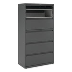 Alera® Lateral File, 5 Legal/Letter/A4/A5-Size File Drawers, Charcoal, 36" x 18.63" x 67.63"