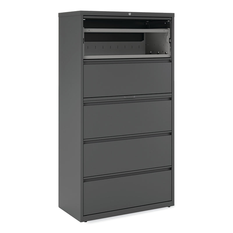 Alera® Lateral File, 5 Legal/Letter/A4/A5-Size File Drawers, Charcoal, 36" x 18.63" x 67.63"