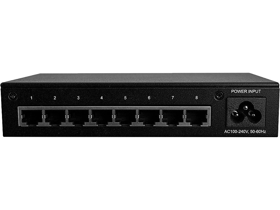Transition Networks Lantronix 8-Port Gigabit Ethernet Unmanaged Switch, 1 Gbps, Black (S8TB-NA)