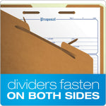 Pendaflex Pressboard Classification Folder, 2-Dividers, 2 1/2" Expansion, Legal Size, Light Green, 10/Box (17176EE)