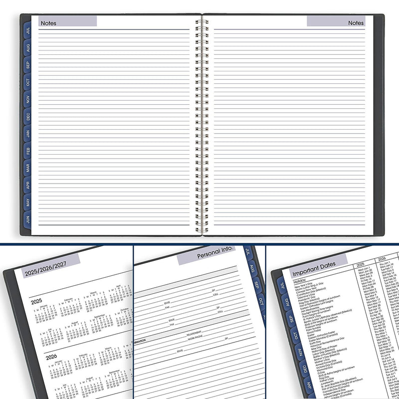 2025-2026 AT-A-GLANCE DayMinder 8.5" x 11" Academic Year Weekly & Monthly Planner, Plastic Cover, Charcoal (AYC545-45-26)