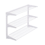 Triton Products Storability Wall Mount Shelving Unit with 3 Steel Wire Shelves (1795-WHT)