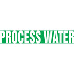 ACCUFORM SIGNS® Self-Stick Pipe Marker, PROCESS WATER, 1-1/2" to 2", White/Green, Each