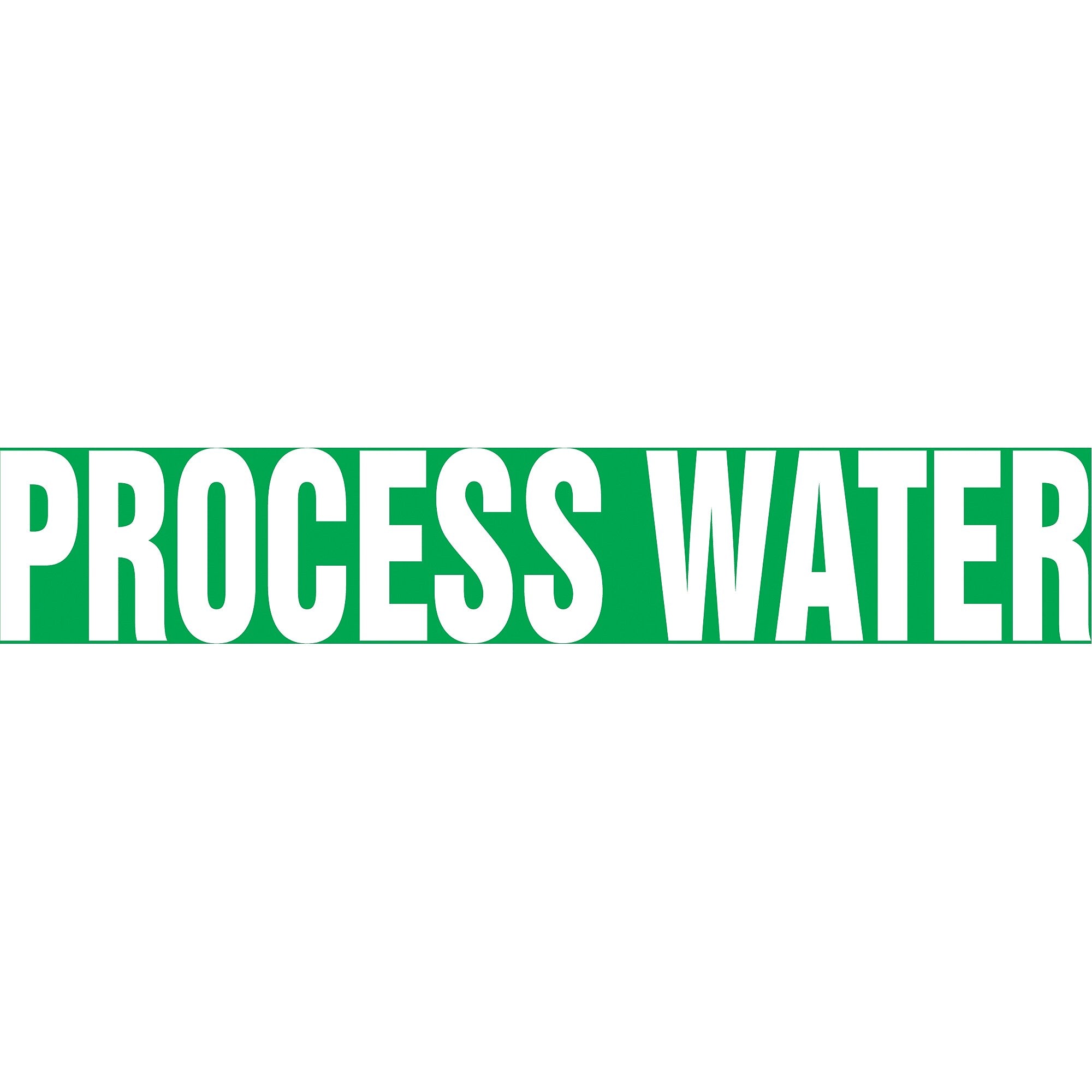 ACCUFORM SIGNS® Self-Stick Pipe Marker, PROCESS WATER, 1-1/2" to 2", White/Green, Each