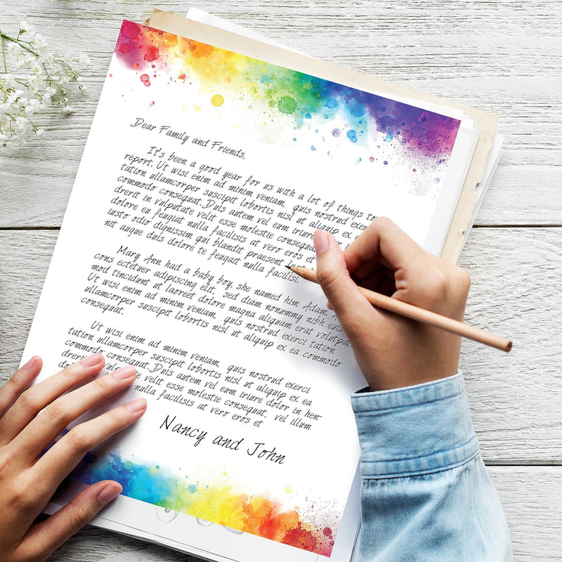 Great Papers Rainbow Burst Everyday Letterhead, Multicolored, 50 Sheets/Pack (2025014)