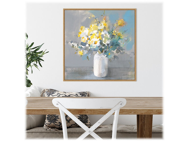 Amanti Art Touch of Spring I White Vase, Canvas, 22" x 22" (A42675516167)