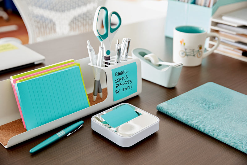 Post-it Pop-Up Dispenser for 3" x 3" Notes, Metallic/White (STL-330-W)
