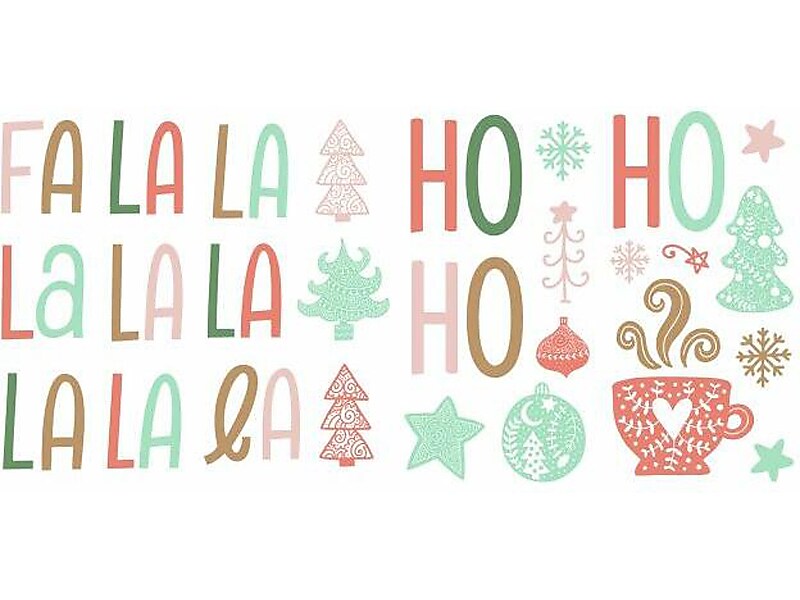 RoomMates Fa La La La La Contemporary Wall Decal Set, Holiday (RMK4833SCS)