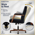 Finch NEO ONE Ergonomic Velvet Fabric/Wood Swivel Executive Chair, Black (52304-BLK)