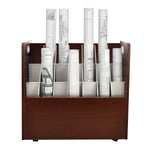 AdirOffice 21-Slot Mobile Roll File, 28.5"H x 30"W x 15.75"D, Mahogany (625-MA-KIT1)