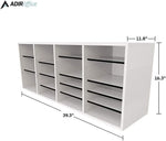 AdirOffice 24-Compartment Literature Organizer, 11.8" x 39.3", White (500-24-WHI)