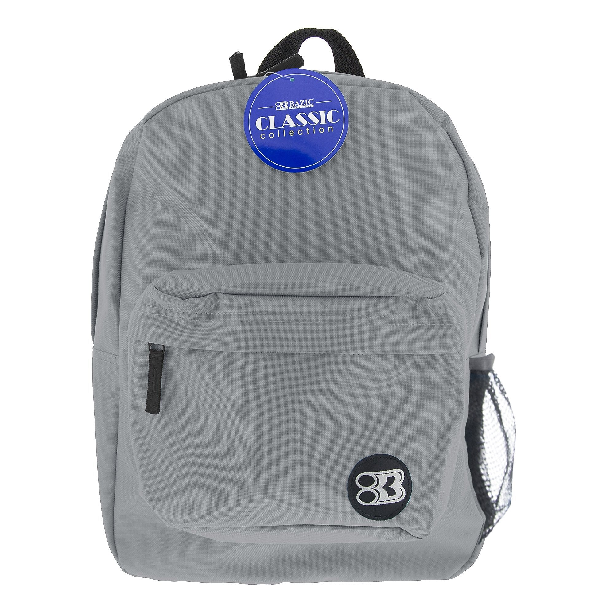 Bazic Classic Laptop Backpack, Medium, Gray (BAZ1061)