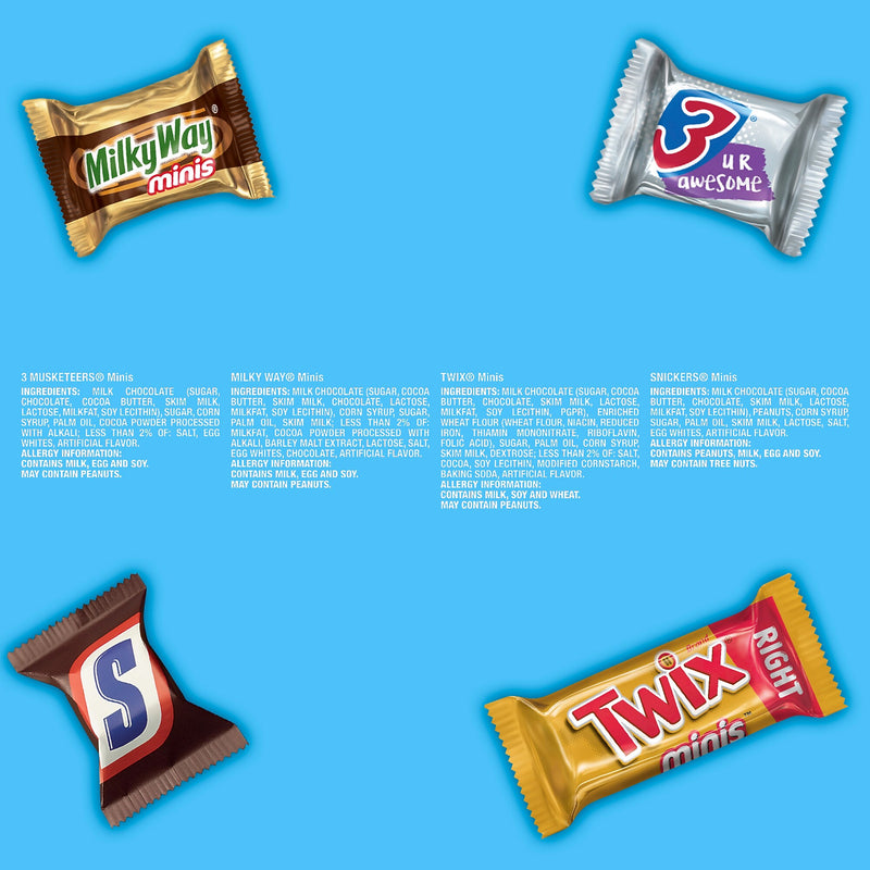 Mars Minis Milk Chocolate Candy Bars Jumbo Variety Pack, 30.63 oz. (460690)