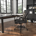 Boss Office Products CaressoftPlus Faux Leather Executive Big & Tall Chair, 400 lb. Capacity, Black (B991-CP)
