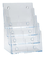 Azar Brochure Holder, 9.25" x 13.25", Vertical, Table Top, Clear, Plastic (252376)