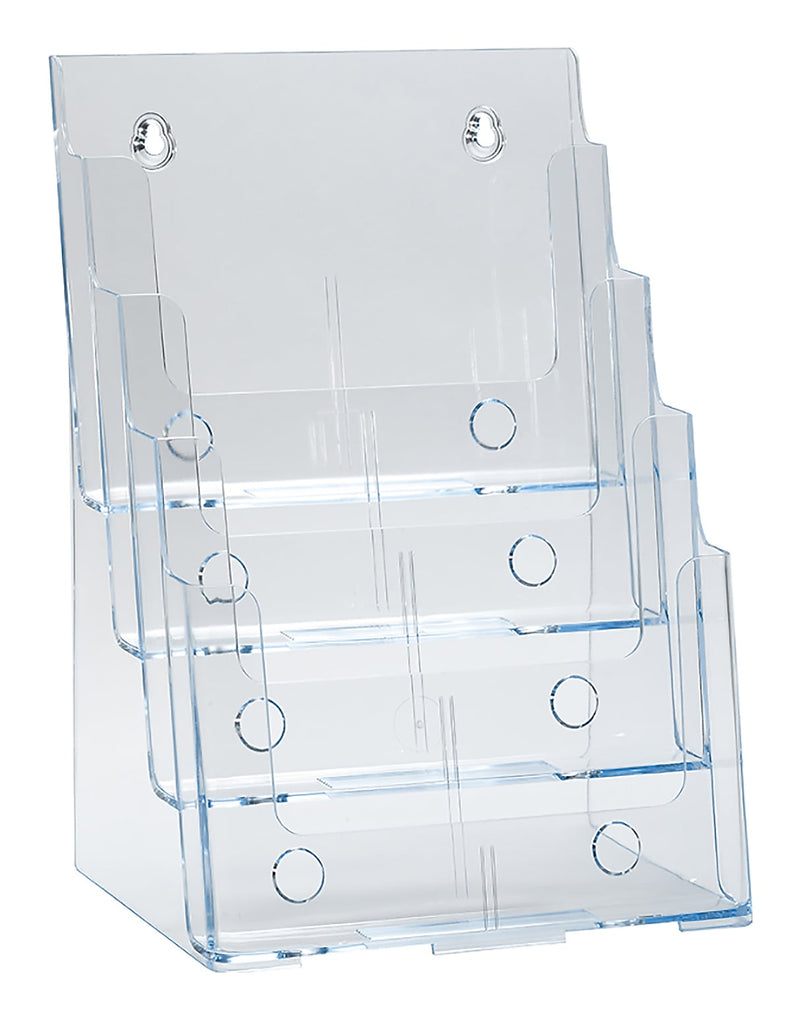 Azar Brochure Holder, 9.25" x 13.25", Vertical, Table Top, Clear, Plastic (252376)
