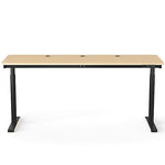 VersaDesk PowerLift 72"W Electric Rectangular Adjustable Standing Desk, Maple/Black (PLSDR7224-BM-APP )