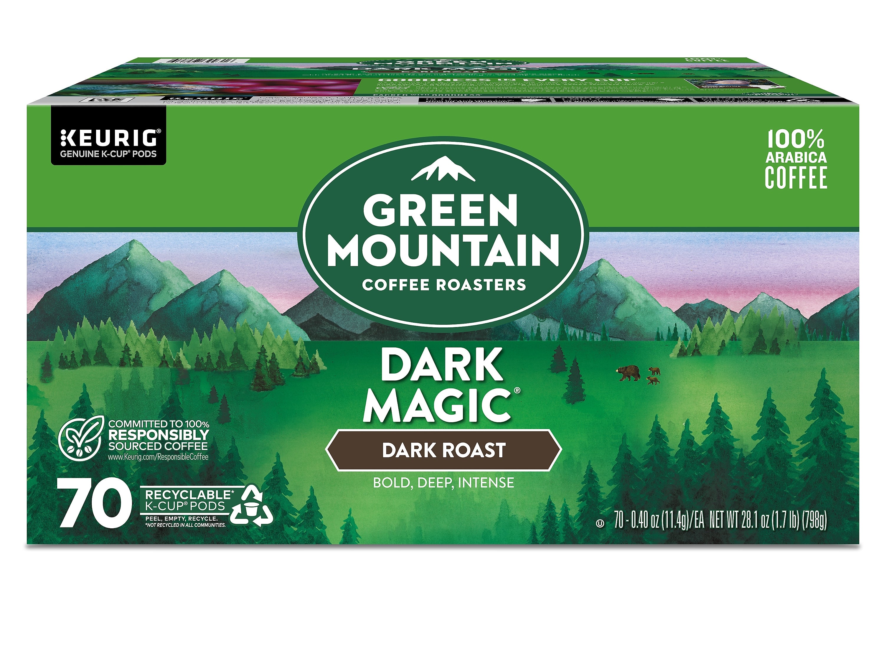 Green Mountain Dark Magic Coffee Keurig® K-Cup® Pods, Dark Roast, 70/Box (5000373740)
