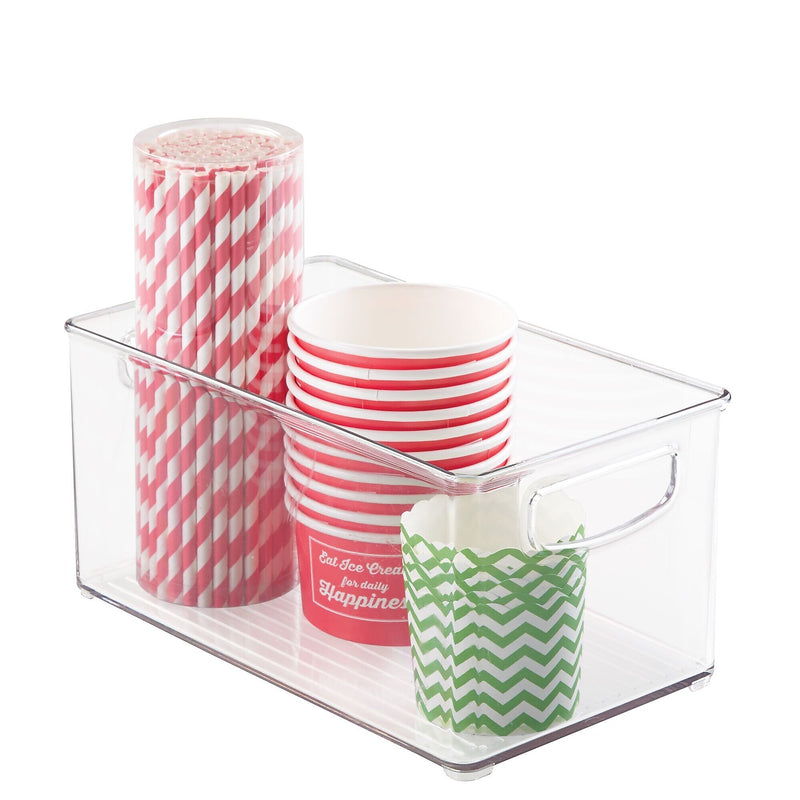 iDESIGN Small Stackable Plastic Storage Bin, Clear (64530)
