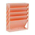 Mind Reader 5-Pocket Plastic Mountable Wall File, Letter Size, Pink (WALLANCH-PNK)