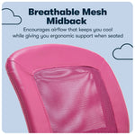 Serta Essentials Armless Ergonomic Bonded Leather/Mesh Swivel Task Chair, Pink (48740E)