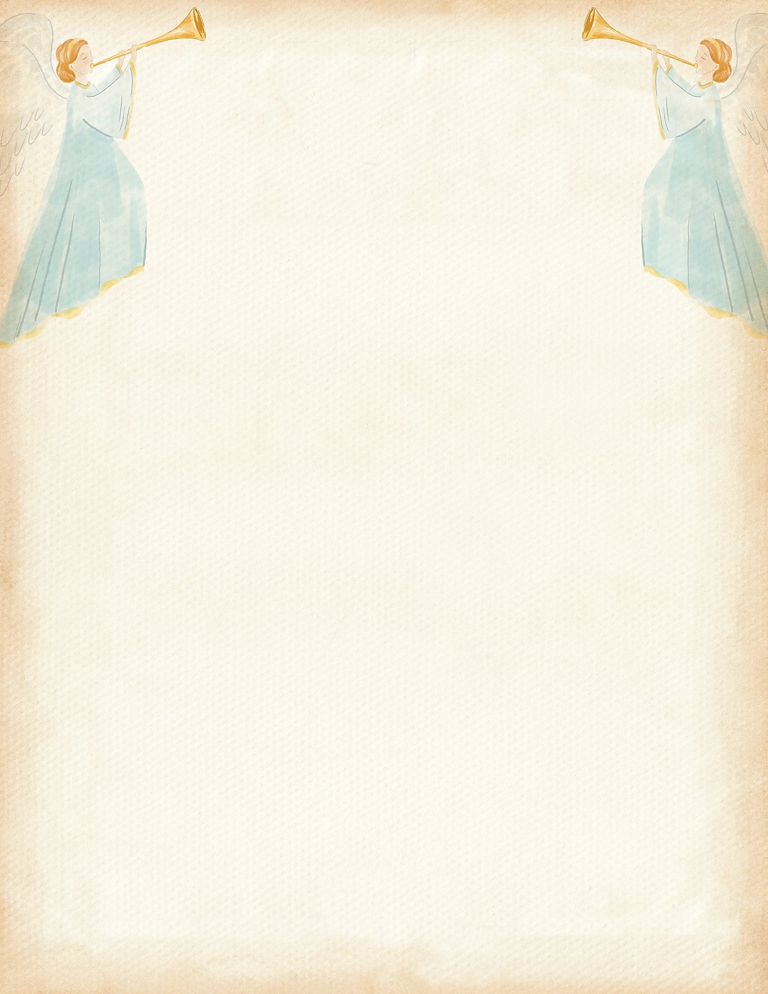 Great Papers! Holiday Stationery Letterhead Angels and Horn, Multicolor, 50 sheets (2024028)