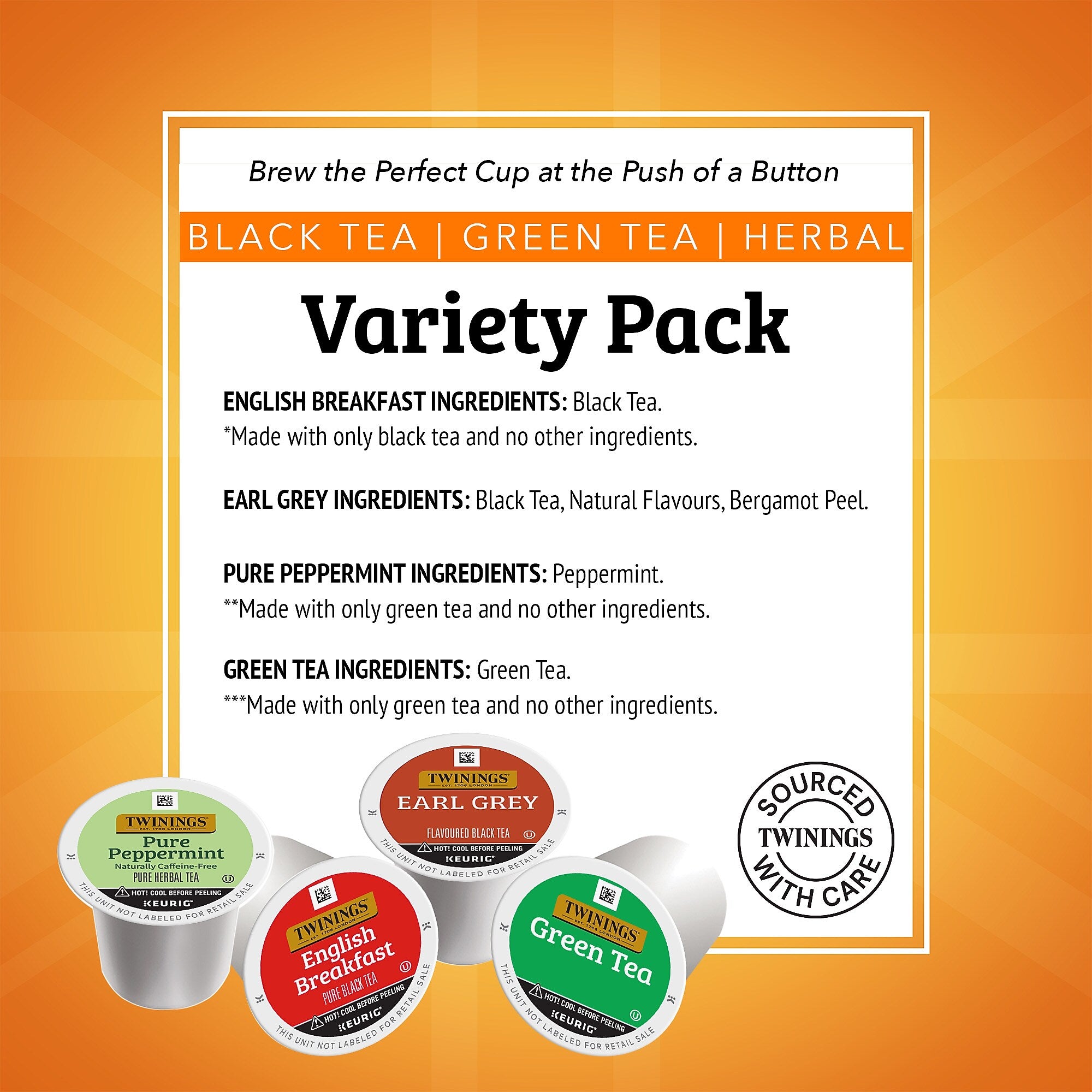 Twinings Variety Pack Assorted Teas, Keurig® K-Cup® Pods, 96/Carton (TNA54192)
