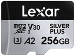 Lexar Professional Silver Plus 256MB microSDXC Memory Card with Adapter, Class 10, UHS-I, V30 (LMSSIPL256G-BNANU)