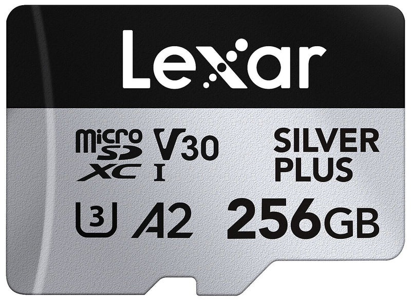 Lexar Professional Silver Plus 256MB microSDXC Memory Card with Adapter, Class 10, UHS-I, V30 (LMSSIPL256G-BNANU)