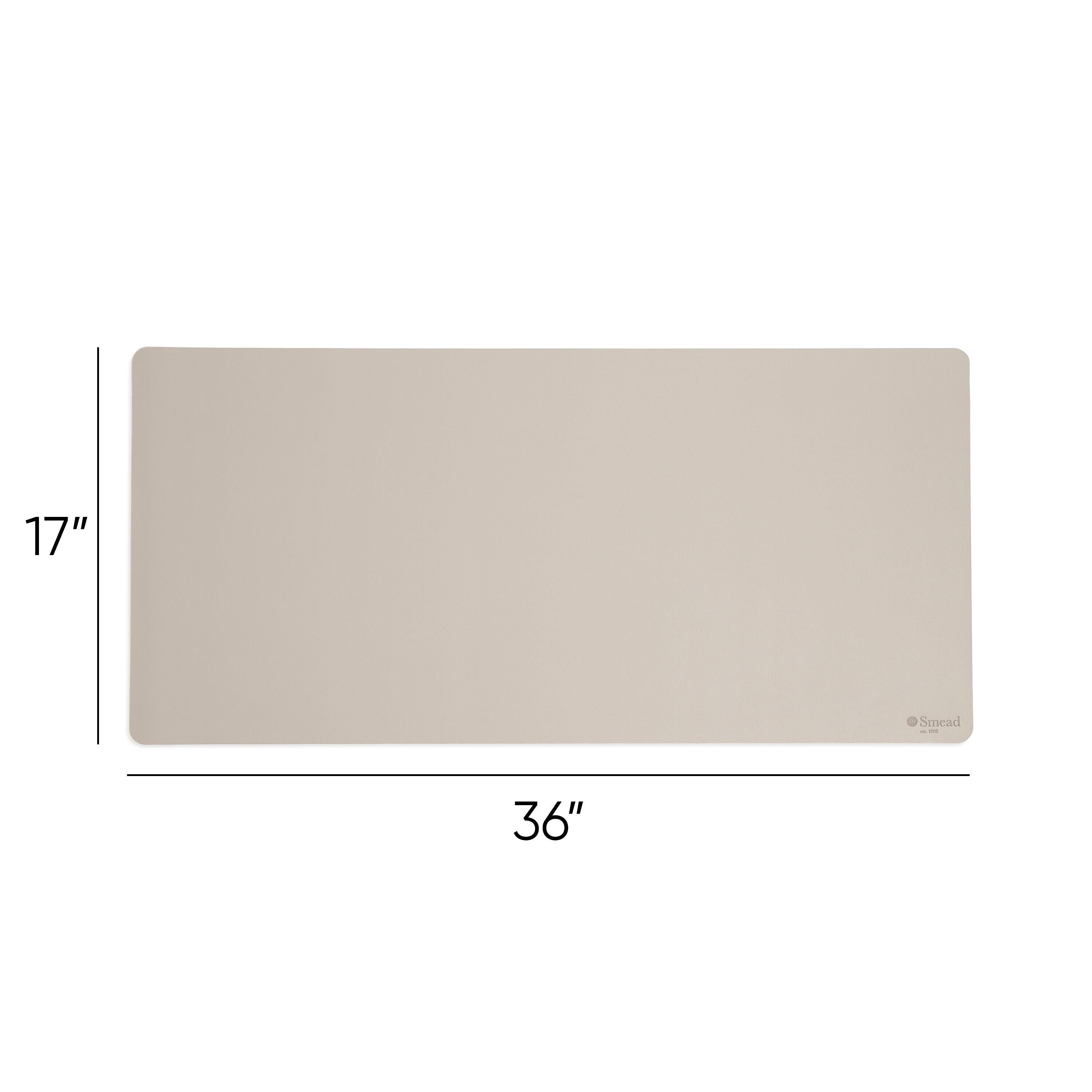 Smead Large Vegan Leather Anti-Slip Desk Pad, 36" x 17", Sandstone (64826)