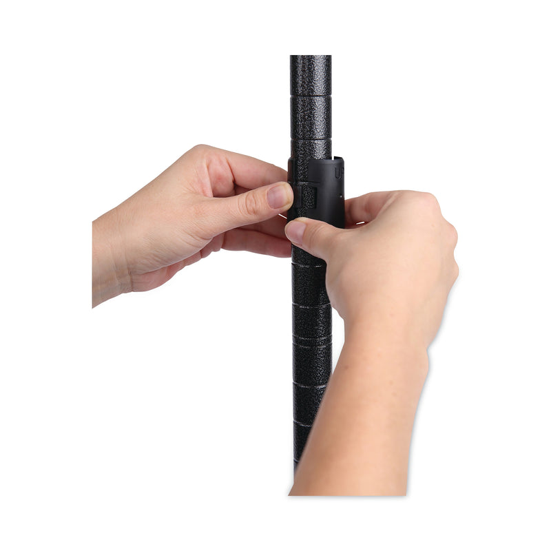 Alera All-Purpose Wire Shelving Starter Kit, 4-Shelf, 60 X 24 X 72, Black Anthracite+