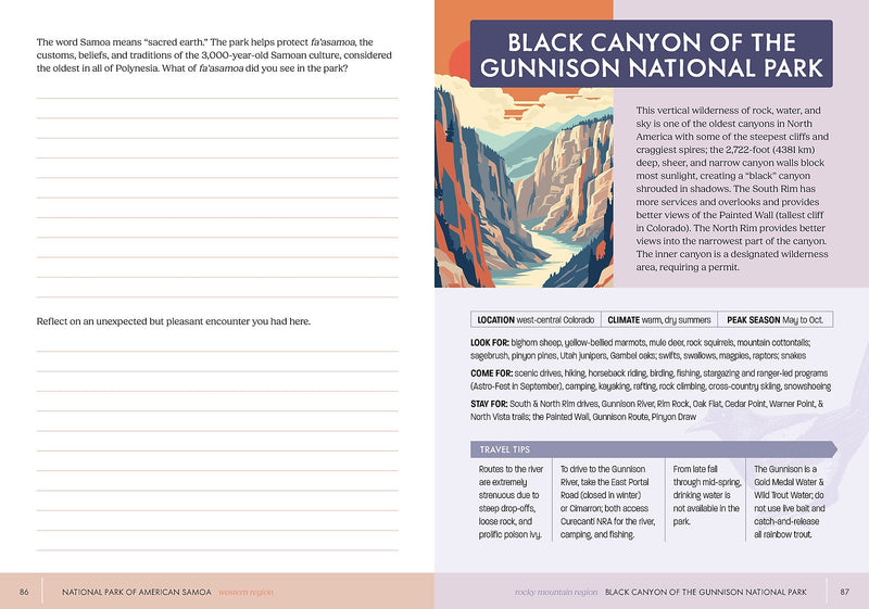 Quarto National Parks Sticker & Logbook Guided Journal, 6.15" x 8.45", Multicolored, 208 Pages (9780785844266)
