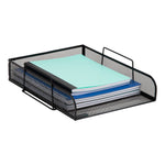 Mind Reader 4-Tier Stackable Paper Desk Tray, Metal Mesh, Black, 4/Pack (BSTACK4-BLK)