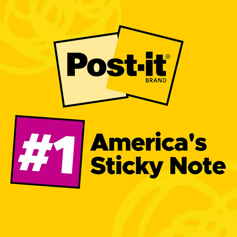 Post-it Notes, 3" x 3", Canary Collection, Lined, 100 Sheet/Pad, 6 Pads/Pack (630-6PK)