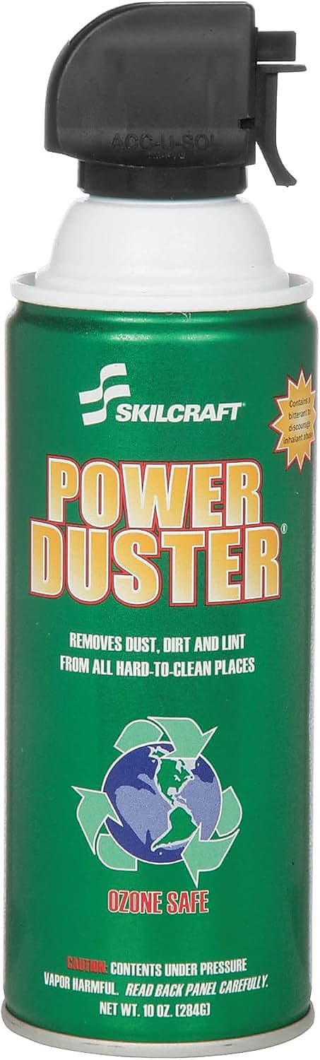 AbilityOne Skilcraft Power Duster Compressed Gas, 10 oz., 6/Box (7930-01-398-2473)