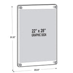 Azar Poster Holder, 23.5" x 31.5", Wall Mounted, Gold, Acrylic (105531-GLD)