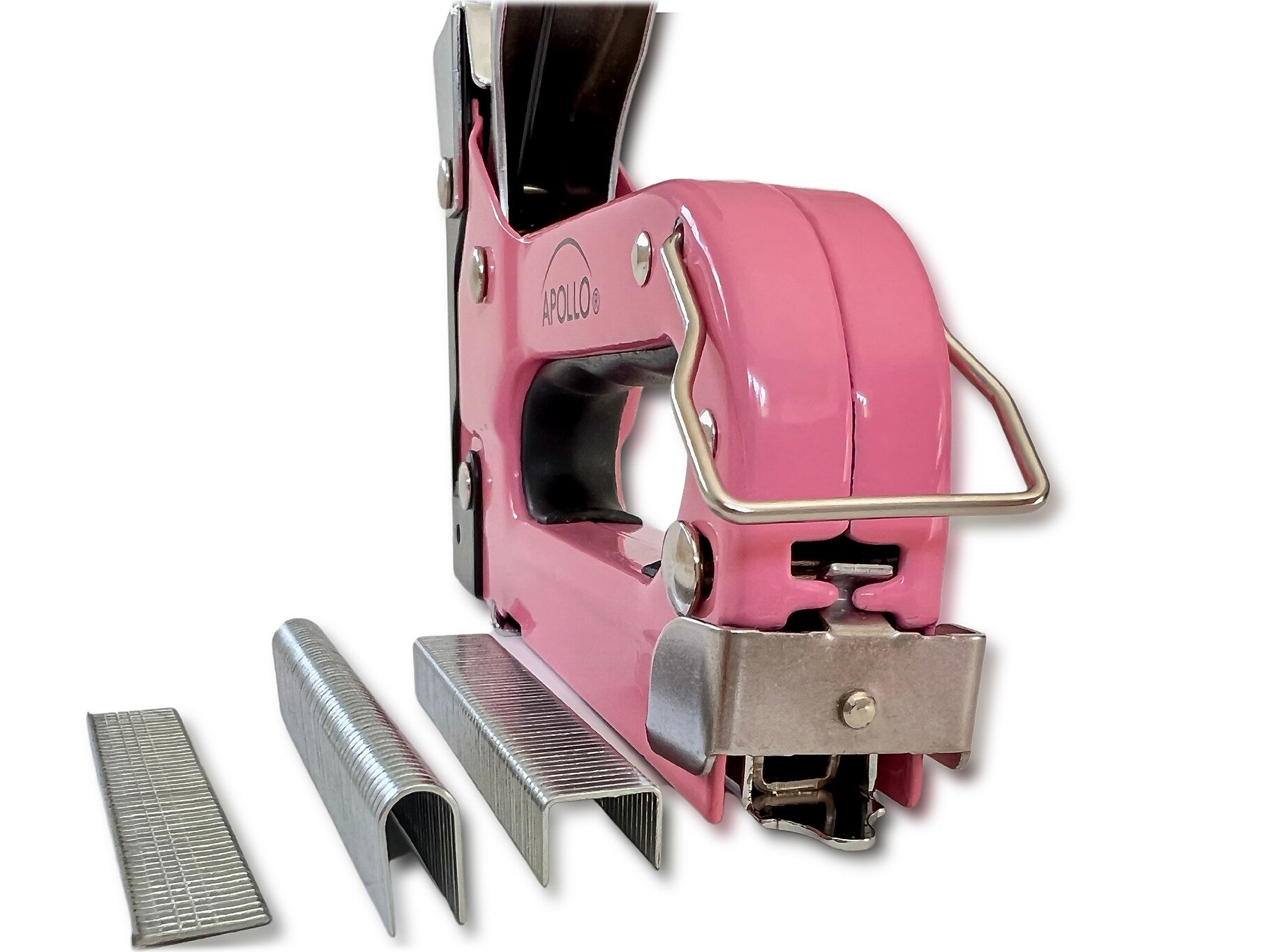 Apollo Tools Stapler with Power Adjustment Knob, Pink/Black (DT5020P)