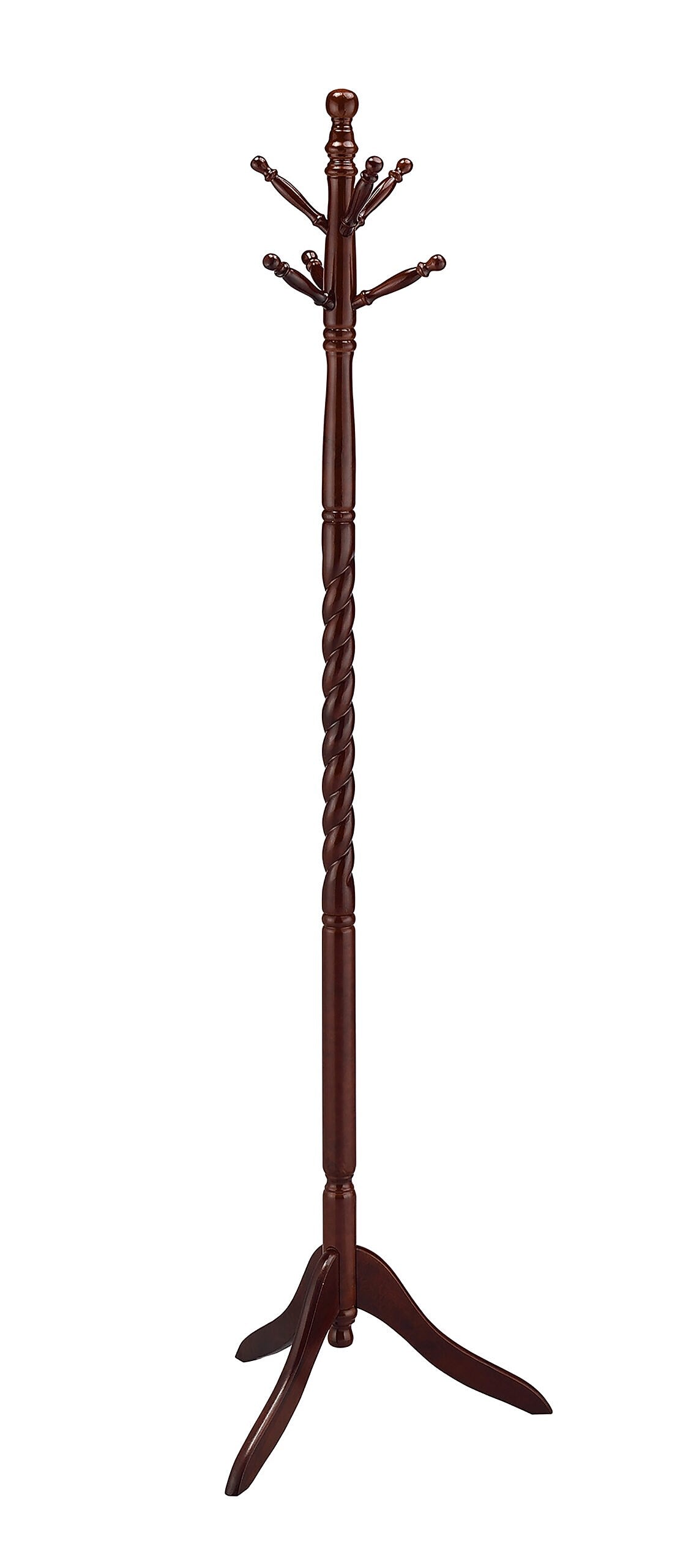 Ore International Home Decorators Collection Twist Wooden Coat Rack, Cherry