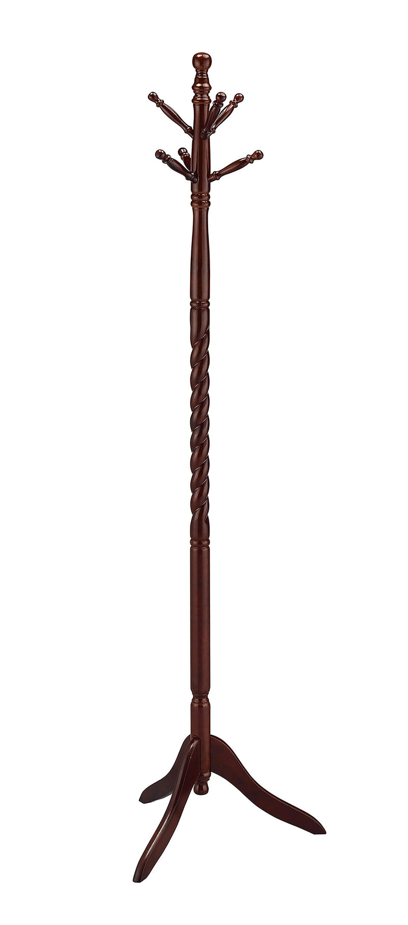 Ore International Home Decorators Collection Twist Wooden Coat Rack, Cherry