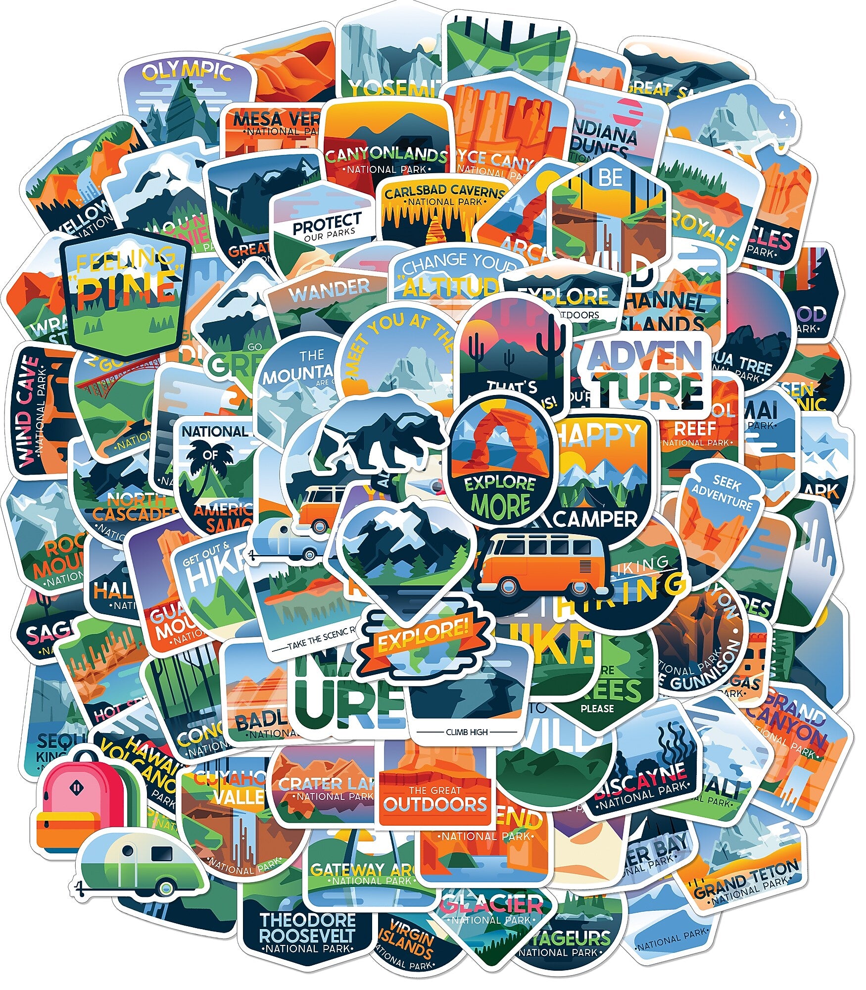 Carson Dellosa Education Adventure Vinyl Stickers, 3" x 3", Multicolored, 100/pack (168323)