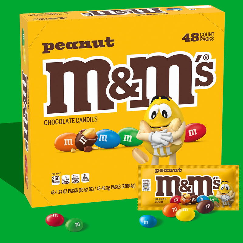 M&M's Peanut Milk Chocolate Pieces, 1.74 oz., 48/Box (MMM01232)