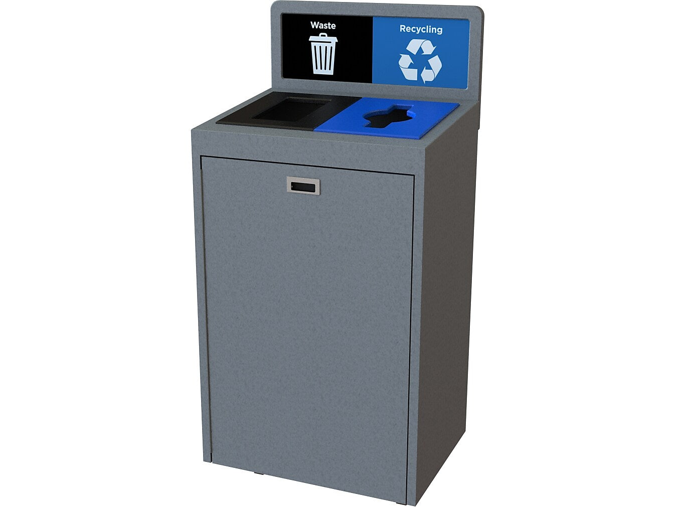 CleanRiver TIM Plastic Dual-Stream Recycling Station, 36 Gallon, Gray (TIM36-2-WR-GY)