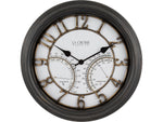 La Crosse Technology Indoor/Outdoor Silent Analog Quartz Wall Clock with Thermometer and Hygrometer, 19.7"Dia. (404-4450)