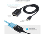 StarTech 3' USB-A to RS-232 Serial Adapter Cable, Male to Male, Black, Prolific Chip, COM Retention (1P3FPC-USB-SERIAL)