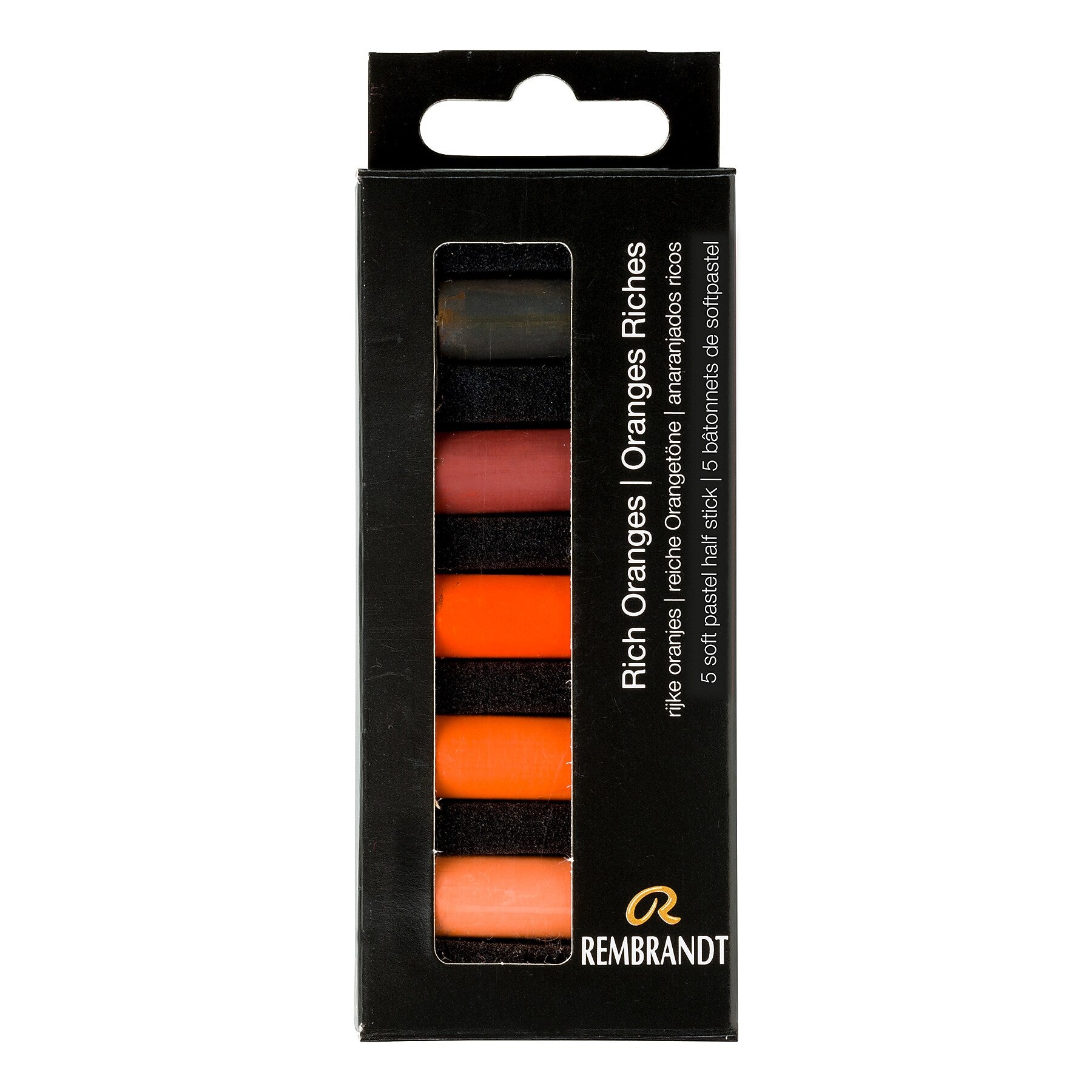 Rembrandt Soft Pastels Micro Sets, Rich Oranges, 5/Set, 3 Sets/Bundle (RBX31820518-3)